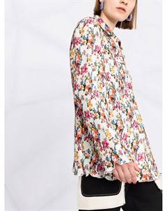 Плиссированная рубашка с цветочным принтом Msgm