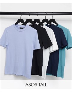 Набор из 5 облегающих футболок Tall Asos design