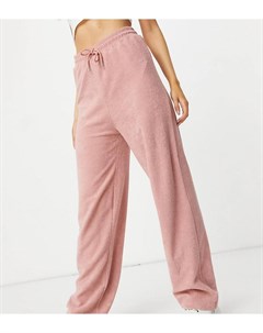 Эксклюзивные махровые брюки светло розового цвета со шнурком от комплекта New girl order