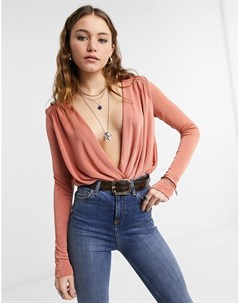 Боди коричневого цвета Turnt Free people