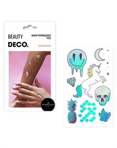 Набор переводных татуировок для тела BEAUTY BOO by Miami tattoos Holographic Deco