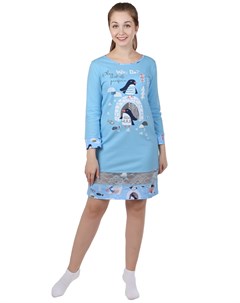 Жен сорочка Два пингвина Голубой р 54 Оптима трикотаж