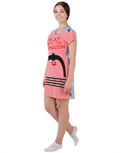 Жен сорочка Пингвин Розовый р 56 Оптима трикотаж