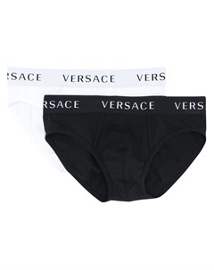 Комплект из двух трусов брифов с логотипом Versace