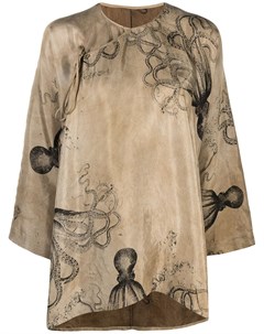 Блузка с принтом и асимметричным подолом Uma wang