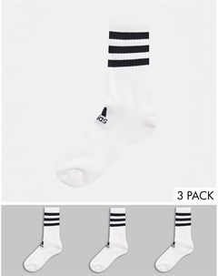 Набор из 3 пар белых носков до щиколотки с 3 полосками adidas Training Adidas performance