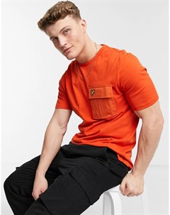Оранжевая футболка с карманом из ткани рипстоп Lyle & scott
