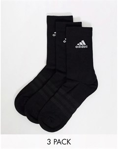 Набор из 3 пар черных носков до середины голени со встроенной стелькой adidas Running Adidas performance