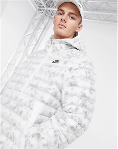 Белая куртка пуховик на короткой молнии с синтетическим наполнителем Revival Nike