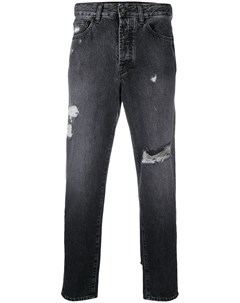 Зауженные джинсы с эффектом потертости Marcelo burlon county of milan