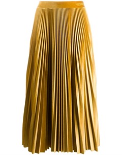 Плиссированная бархатная юбка миди Valentino