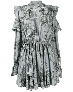 Платье со складками и V образным вырезом Off-white