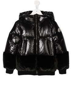 Пуховик с отделкой из искусственного меха Moncler enfant