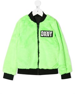 Двусторонний бомбер с искусственным мехом Dkny kids