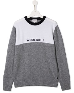 Джемпер в стиле колор блок с логотипом Woolrich kids