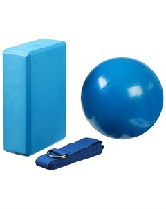 Набор для йоги блок ремень мяч цвет синий Sangh