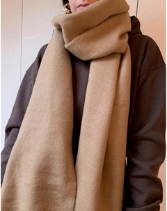 Мягкий шарф коричневого цвета с необработанным краем Asos design