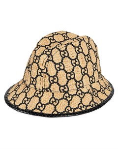 Шляпа федора с логотипом GG и эффектом змеиной кожи Gucci