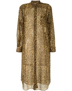 Полупрозрачное платье рубашка с леопардовым принтом Junya watanabe