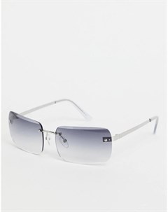 Квадратные солнцезащитные очки среднего размера в стиле 90 х без оправы с дымчатыми стеклами Asos design