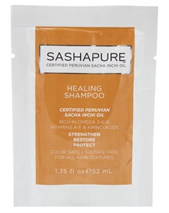 Шампунь восстанавливающий бессульфатный для волос с натуральными маслами Healing Shampoo 52 мл Sashapure