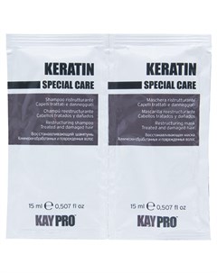Набор для волос шампунь 15 мл маска восстанавливающая 15 мл Keratin Kaypro