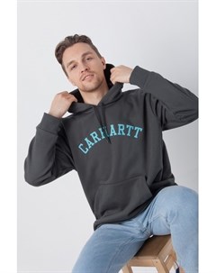 Толстовка Hooded University Patch Sweatshirt Dark Teal Frosted Turquoise S Carhartt