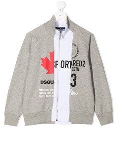 Куртка с контрастной полоской и логотипом Dsquared2 kids