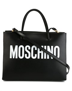 Квадратная сумка тоут с принтом логотипом Moschino