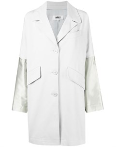 Двубортное пальто с контрастными рукавами Mm6 maison margiela