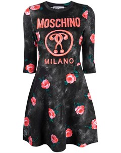 Платье с принтом Double Question Mark Moschino