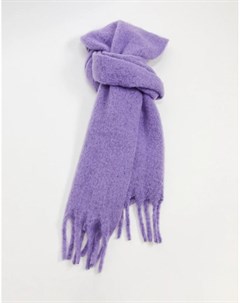 Фиолетовый меланжевый пушистый шарф с бахромой Asos design