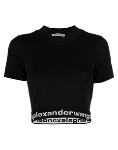 Укороченная футболка с логотипом Alexanderwang.t