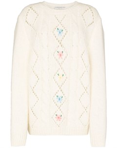 Фактурный свитер с цветочной вышивкой Alessandra rich