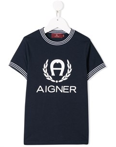 Футболка с контрастным логотипом Aigner kids