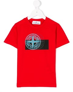 Многослойная футболка с принтом логотипа Stone island junior