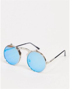 Круглые солнцезащитные очки с синими стеклами Svnx