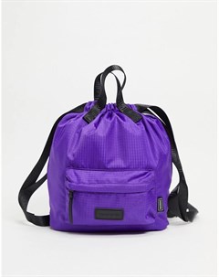 Маленький фиолетовый рюкзак из ткани рипстоп с затягивающимся шнурком Consigned
