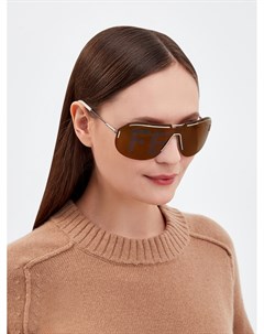 Очки маска в легкой оправе с принтом на линзах Fendi (sunglasses)