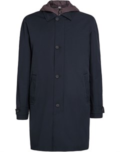 Однобортное пальто с капюшоном Z zegna