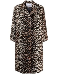 Пальто с леопардовым принтом Ganni
