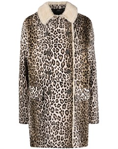 Двубортное пальто с леопардовым принтом R13