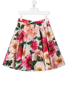 Расклешенная юбка с цветочным принтом Dolce & gabbana kids