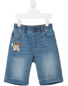 Джинсовые шорты с нашивкой Pirate Teddy Bear Moschino kids