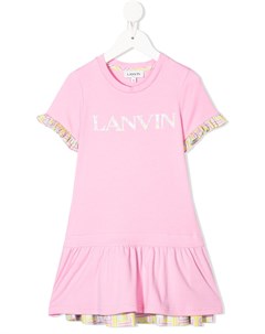 Расклешенное платье футболка с логотипом Lanvin enfant