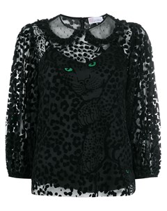 Прозрачная блузка с леопардовым принтом Red valentino