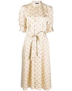 Атласное чайное платье с цветочным принтом Polo ralph lauren