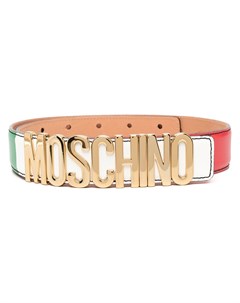 Ремень в стиле колор блок с логотипом Moschino