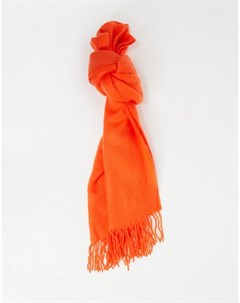 Длинный шарф из мягкой ткани с бахромой ярко оранжевого цвета Asos design