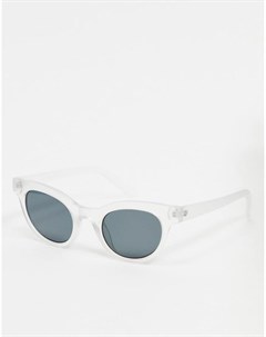 Белые солнцезащитные очки кошачий глаз в прозрачной оправе Aj morgan